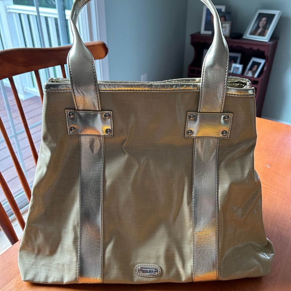 Perlina Two Way Tote Bag Gold Accents